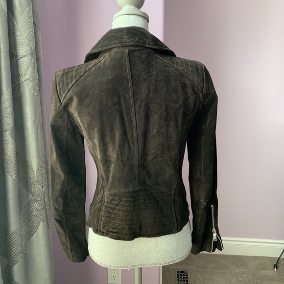 BCBGeneration Suede Leather Moto Jacket - Picture 3 of 16